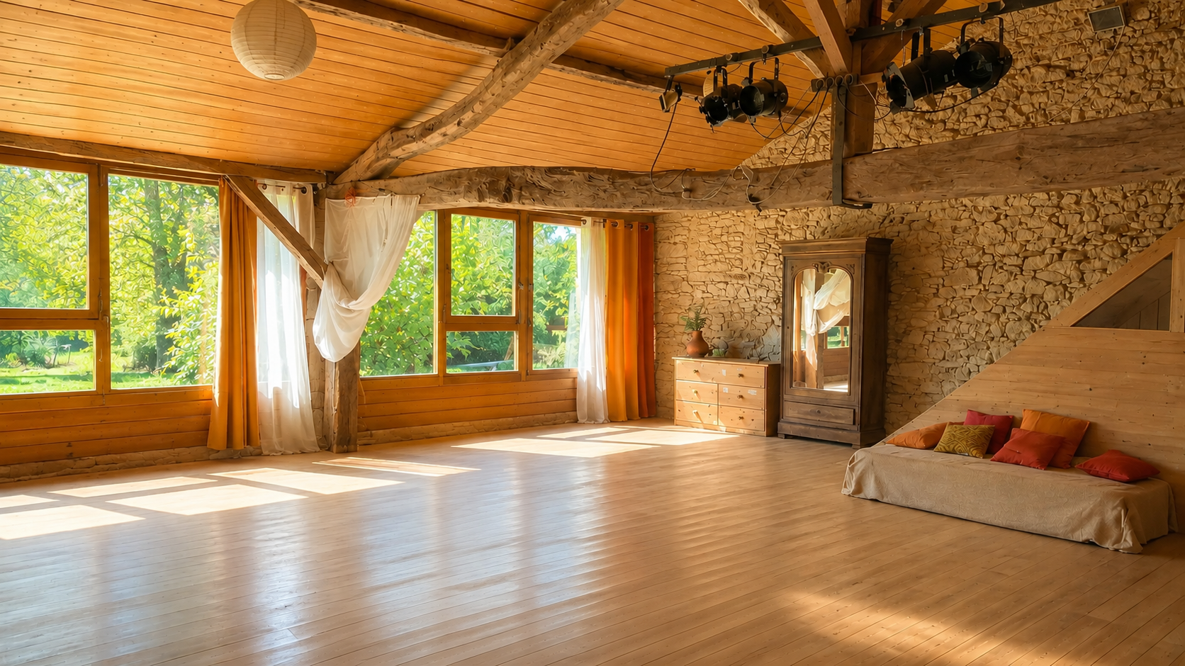 Salle de pratique du Gîte du Liron